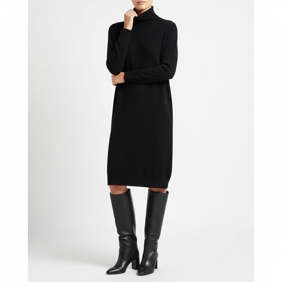 Ralph Lauren Purple Label Cashmere Sweater Dress Black Small Quiet Luxury New - Picture 1 of 15